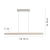 Schöner Wohnen-Kollektion Adriana Round sandfarbene LED Esstisch-Pendelleuchte Länge 160 cm
