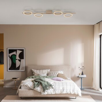 SCHÖNER WOHNEN-Kollektion MINI RITUS sandfarbene LED Deckenleuchte für Wohnzimmer