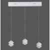 SCHÖNER WOHNEN-Kollektion LINI LED 3-flammige weiße Esstisch-Pendelleuchte aus Glas, Länge 60 cm