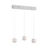 SCHÖNER WOHNEN-Kollektion LINI LED 3-flammige weiße Esstisch-Pendelleuchte aus Glas, Länge 60 cm