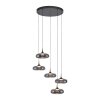 SCHÖNER WOHNEN-Kollektion POSH LED Esstisch-Pendelleuchte 5-flammig mit Rauchglas
