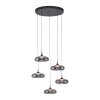 SCHÖNER WOHNEN-Kollektion POSH LED Esstisch-Pendelleuchte 5-flammig mit Rauchglas