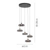 SCHÖNER WOHNEN-Kollektion POSH LED Esstisch-Pendelleuchte 5-flammig mit Rauchglas