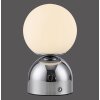 Schöner Wohnen-Kollektion RUDI kabellose LED Tischleuchte in Chrom mit Touchdimmer