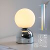 Schöner Wohnen-Kollektion RUDI kabellose LED Tischleuchte in Chrom mit Touchdimmer
