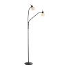 Leuchten Direkt Stehlampe LOKI, opalweiße Schirme, verstellbar, warmweiß 3000 Kelvin