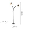Leuchten Direkt Stehlampe LOKI, opalweiße Schirme, verstellbar, warmweiß 3000 Kelvin