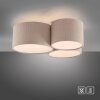 Leuchten Direkt Deckenleuchte DURO, 3 gerippte Schirme in Beige, 3000 Kelvin warmweiß