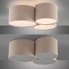 Leuchten Direkt Deckenleuchte DURO, 3 gerippte Schirme in Beige, 3000 Kelvin warmweiß
