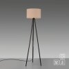 Leuchten Direkt Tripod-Stehlampe DURO mit Stativgestell und beigem Stoffschirm