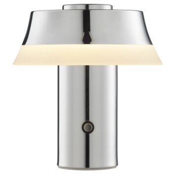 Brilliant LED Tischleuchte Kinich, konischer weißer Schirm, 2700 Kelvin warmweiß
