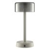Brilliant LED Tischleuchte Razor mit zylindrischem beigem Glasschirm, 2700 Kelvin warmweiß