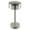 Brilliant LED Tischleuchte Razor mit zylindrischem beigem Glasschirm, 2700 Kelvin warmweiß