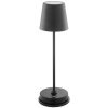 Brilliant LED Tischleuchte Elora mit konischem schwarzem Schirm für Terrasse und Balkon
