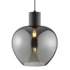 Brilliant Pendelleuchte Ligari mit modernem, tropfenförmigem rauchfarbenem Glasschirm