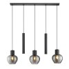 Brilliant Pendelleuchte Ligari mit 3 rauchfarbenen Glasschirmen, Länge 23 cm