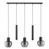 Brilliant Pendelleuchte Ligari mit 3 rauchfarbenen Glasschirmen, Länge 23 cm