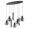Brilliant moderne Cluster-Pendelleuchte Ligari mit 5 rauchfarbenen Glasschirmen