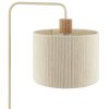 Brilliant Leuchten Boho-Stehleuchte Arlo mit beigem Stoffschirm, geriffeltem Holzdetail