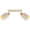 Brilliant Leuchten Doppel-Deckenspot Arlo mit 2 beigen Stoffschirmen im Boho-Design