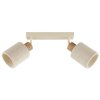 Brilliant Leuchten Doppel-Deckenspot Arlo mit 2 beigen Stoffschirmen im Boho-Design