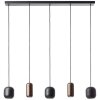 Brilliant Kücheninsel-Pendelleuchte Jane mit 5 braunen Metallschirmen, Länge 102 cm