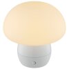 Brilliant LED-Tischleuchte Dupos in Pilzform mit weißem Korpus, 2700 Kelvin warmweiß
