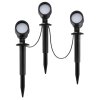 Brilliant LED Erdspießstrahler Kamara, warmweiße LED 3000 Kelvin, schwarze Schirme