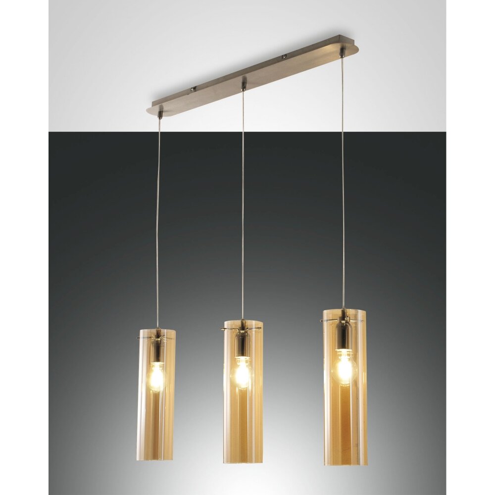 Fabas Luce Sintesi Pendelleuchten Nickel glänzend, 3-flammig main product photo