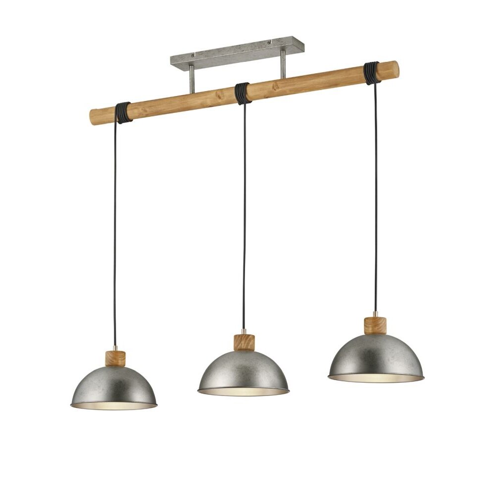Trio Leuchten DELHI Pendelleuchte Nickel-Matt, 3-flammig main product photo