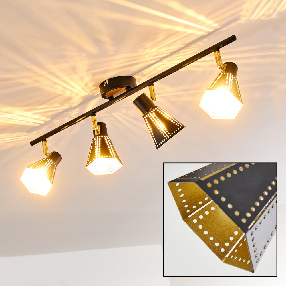 Vantaa Deckenleuchte Schwarz-Gold, 4-flammig main product photo