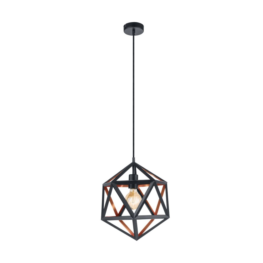 Eglo Leuchten EMBLETON 1 Hängeleuchte Kupferfarben, Schwarz, 1-flammig main product photo