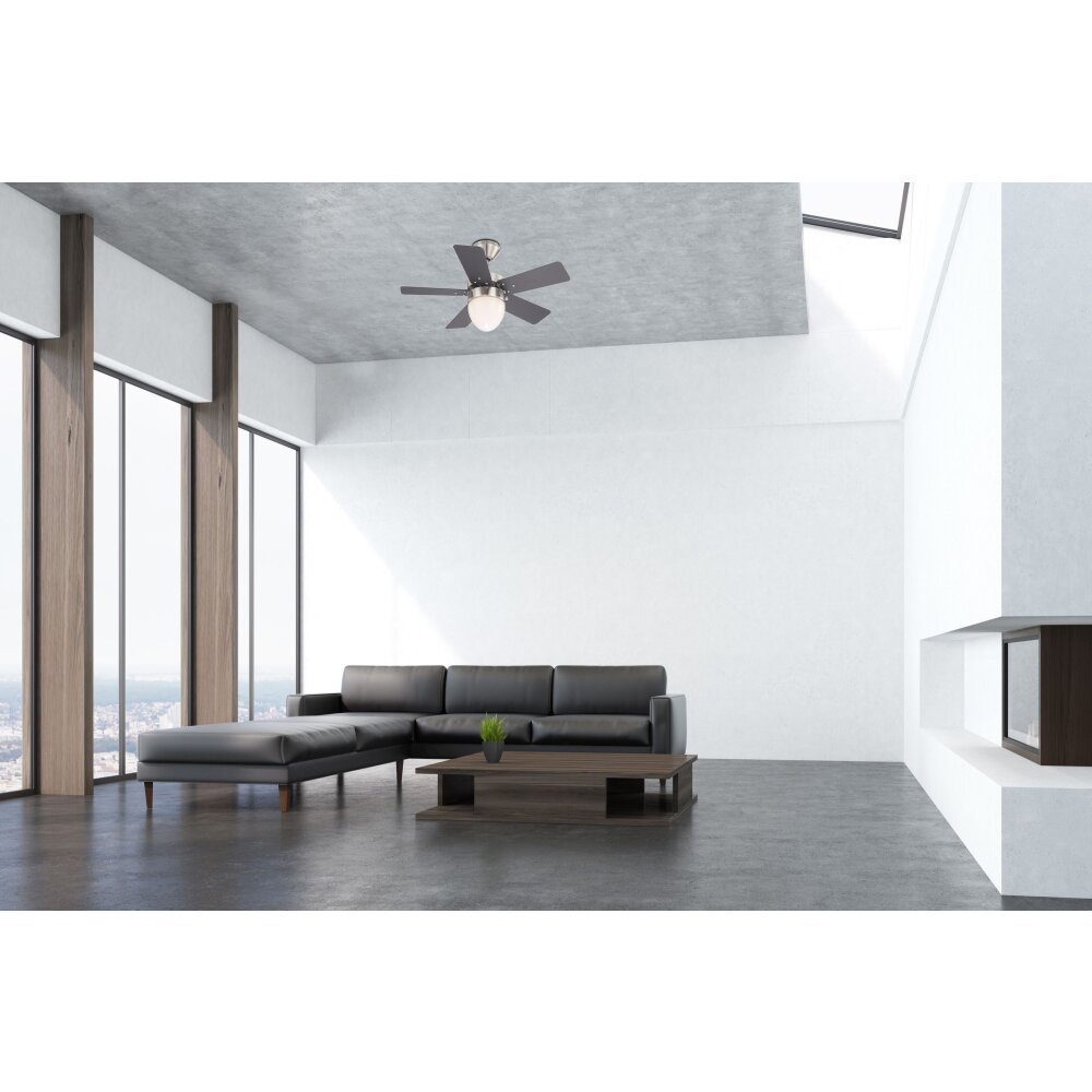 Globo MARVA Deckenventilator Edelstahl, Grau, Nickel-Matt, Weiß, 1-flammig main product photo