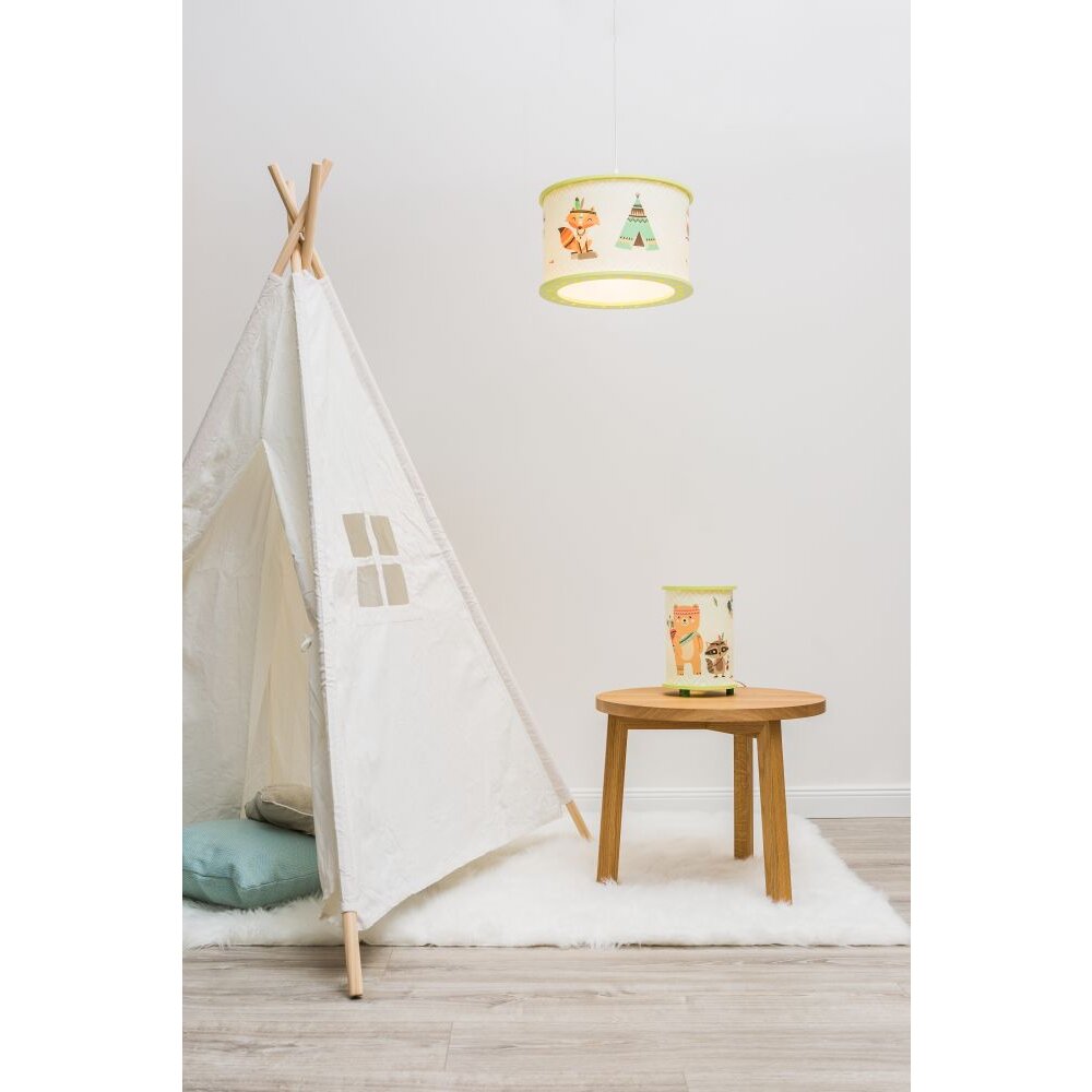 Elobra LITTLE INDIANS Hängeleuchte Grün, 1-flammig main product photo
