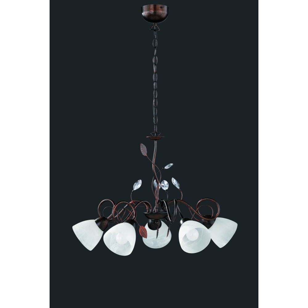 Trio Leuchten TRADITIO Hängeleuchte Dunkelbraun, Rostfarben, 5-flammig main product photo