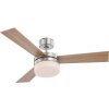 Globo ALANA Deckenventilator Edelstahl, Nickel-Matt, 2-flammig, Fernbedienung