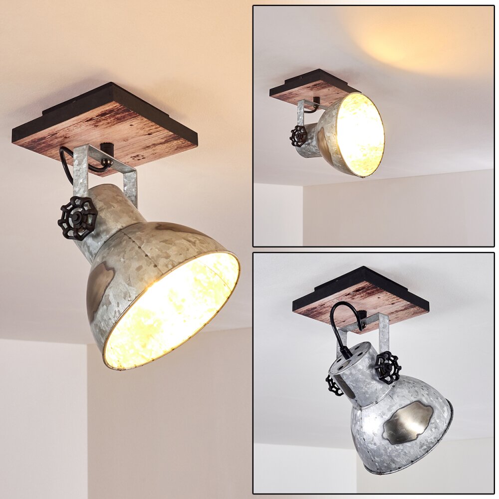 Hora Deckenleuchte Holz hell, Silber, 1-flammig main product photo