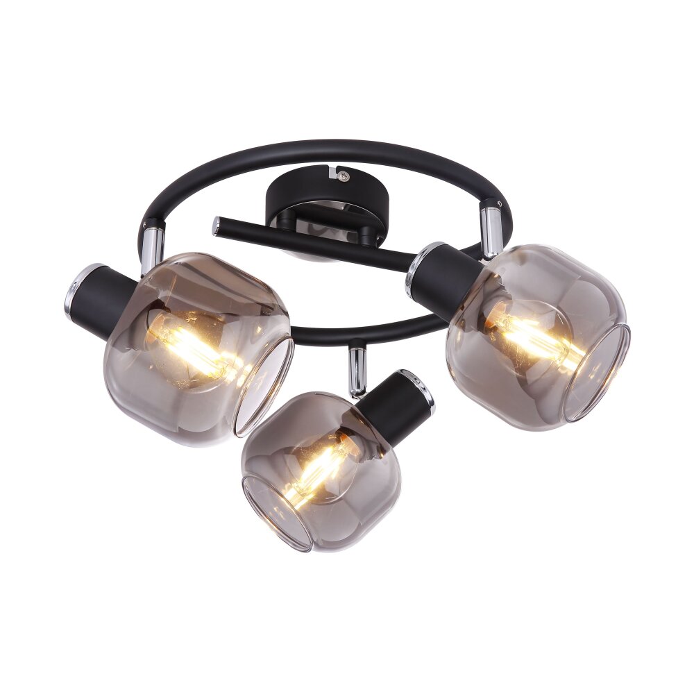 Globo ORNELA Deckenleuchte Schwarz, 3-flammig main product photo