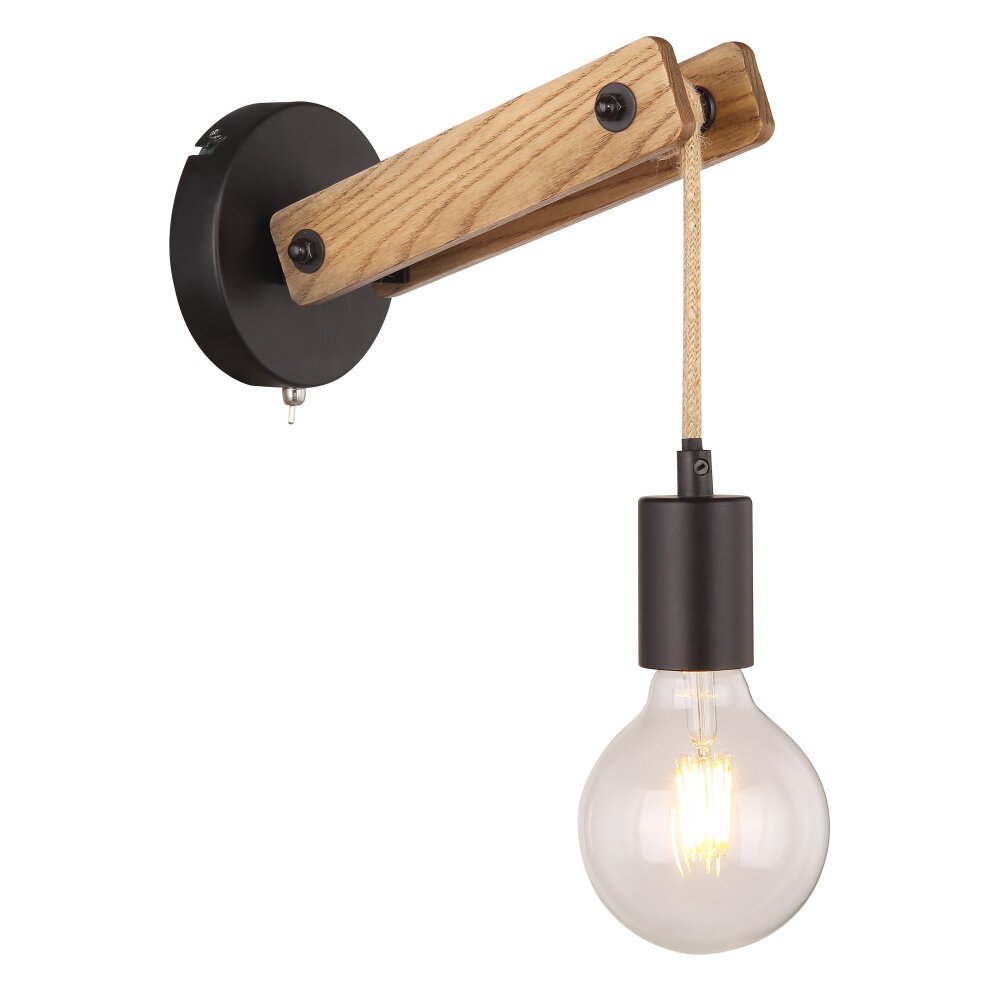 Globo VISSO Wandleuchte Braun, Schwarz, 1-flammig main product photo