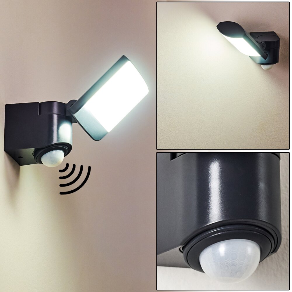 Larvik Außenwandleuchte LED Anthrazit, 1-flammig, Bewegungsmelder main product photo