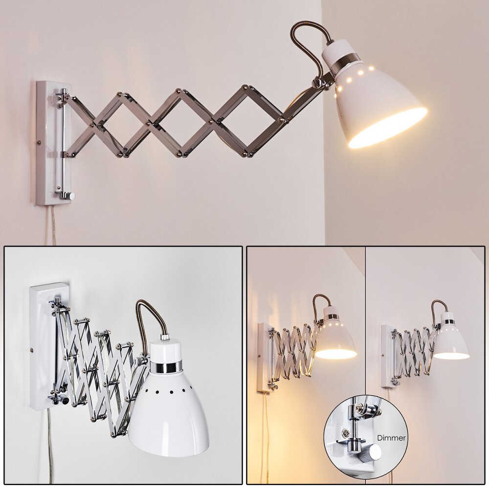 Stranderott Wandleuchte Chrom, Weiß, 1-flammig main product photo