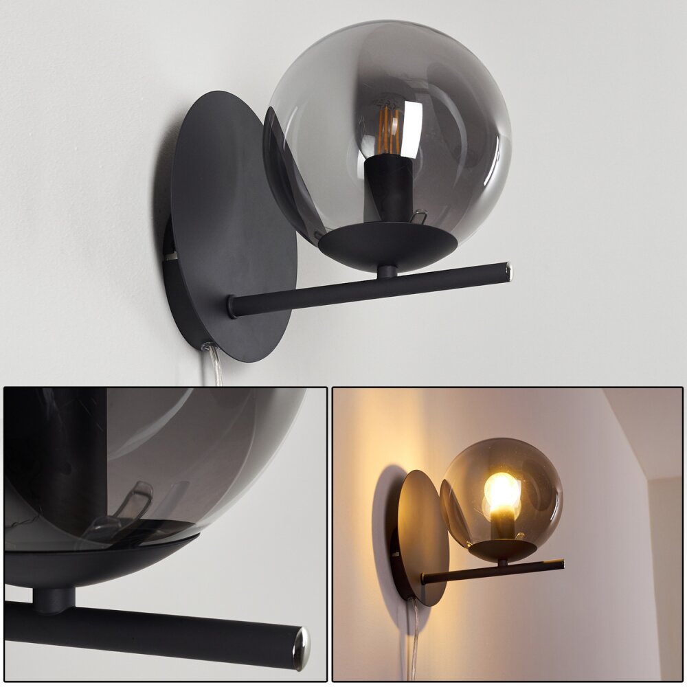 Hogatza Wandleuchte Schwarz, 1-flammig main product photo