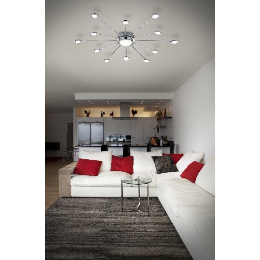 Trio Leuchten BODRUM Deckenleuchte LED Chrom, 12-flammig, Fernbedienung main product photo