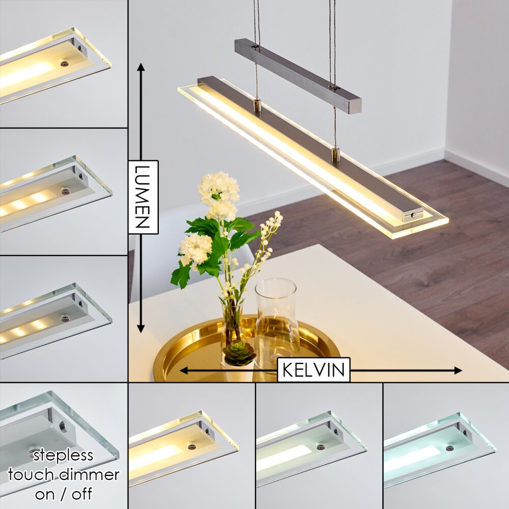 Junsele Pendelleuchte LED Nickel-Matt, 3-flammig main product photo