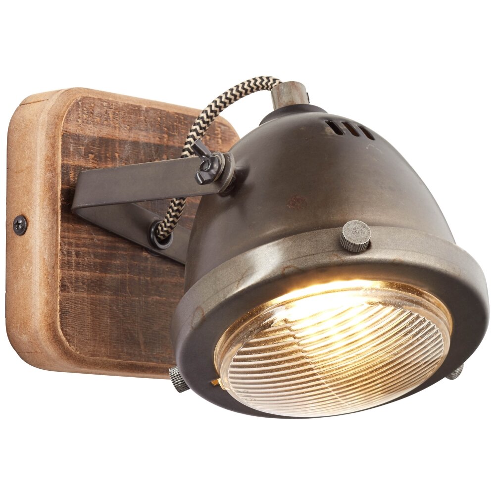 Brilliant Carmen Wood Wandspot Edelstahl, 1-flammig main product photo