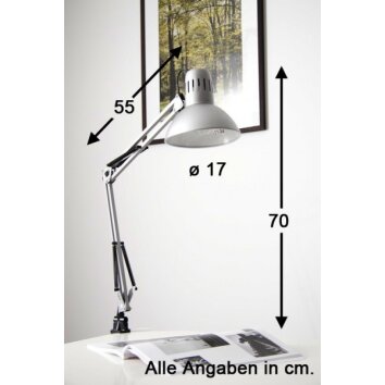 Brilliant Hobby Schreibtischklemmleuchte Edelstahl, Titan, 1-flammig