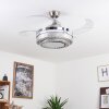 Bendigo Deckenventilator LED Nickel-Matt, Transparent, Klar, 1-flammig