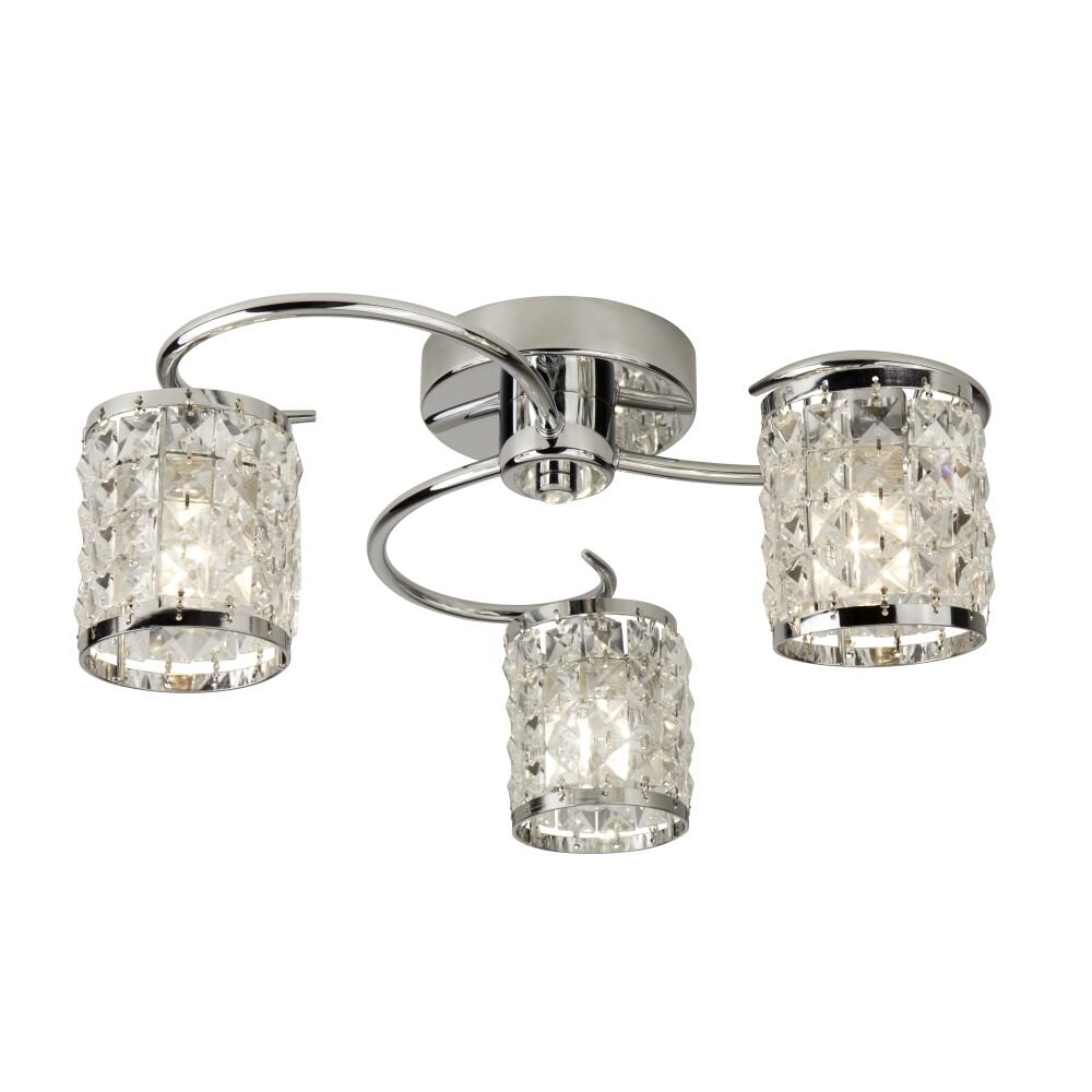 Searchlight ROYAL Deckenleuchte Chrom, Transparent, Klar, 3-flammig main product photo