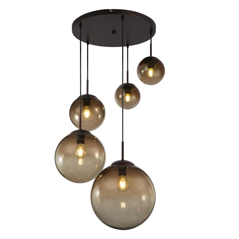 Globo VARUS Hängeleuchte Braun, Schwarz, 5-flammig main product photo