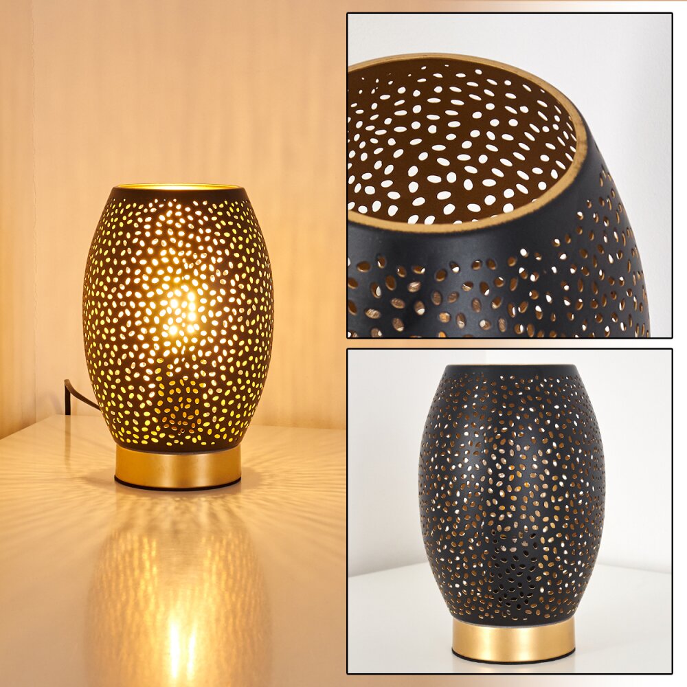 Saksborg Tischleuchte Schwarz-Gold, 1-flammig main product photo